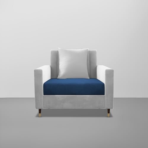 Image of Casaliving Garcia 1 Seater Sofa Set for Living Room (Blue Grey Colour) Premium Fabric Sofa