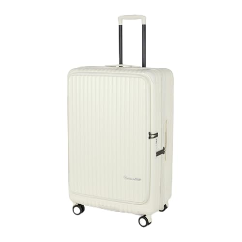 Image of SWISS MILITARY Polycarbonate Summit 360 Rotatable 8 Wheel 80cm Hard Trolley Luggage, Anti Theft Zip, TSA Lock, 15.6 inch Laptop Compartment, Expandable Storage Suitcase & Dust Cover Free Large White 137L
