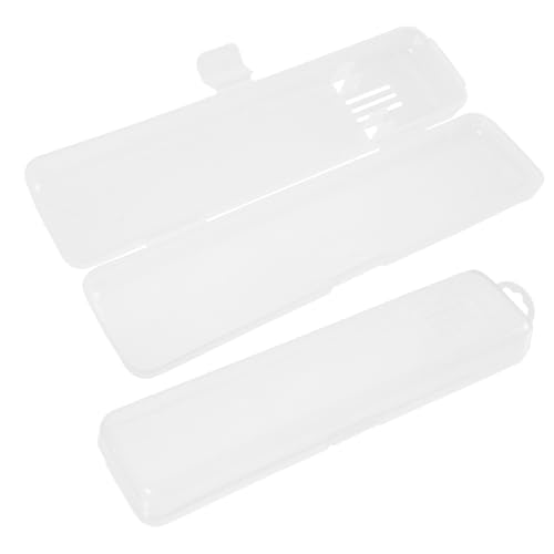 GOOHOCHY 2Pcs Portable Toothbrush Case Transparent Travel Toothbrush Holder Lightweight Toothbrush Protector Cover for Home Travel Use for Toothbrush Toothpaste Storage