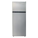 Frigidaire, 2 Door Apartment Size Refrigerator with Freezer, 7.5 cu ft, Adjustable Spill-Proof Shelves, Door & Crisper Bins, Platinum Silver, Garage Ready