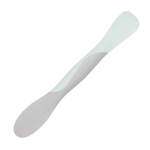 Image of Tovolo Scoop and Spread Large Dual End Silicone Sandwich Spreader Tool with Nylon Handle, BPA Free Dishwasher Safe Silicone and Nylon Tool for Spreading and Scooping, Blue Haze and Oyster Gray
