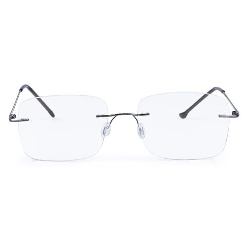 Image of Redex Rimless Rectangel Bifocal Reading Glasses Anti Glare Protection For Unisex Power Available 0.50 0.75 1.00 1.25 1.50 1.75 2.00 2.25 2.50 2.75 3.00