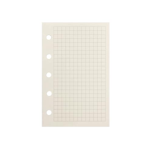 Image of Zelten Loose Leaf Punched Paper Refills Paper for 6 Hole Binder Personal Organizer Diary Notebook Refillable Planner (Squared,A8 /5 Hole)
