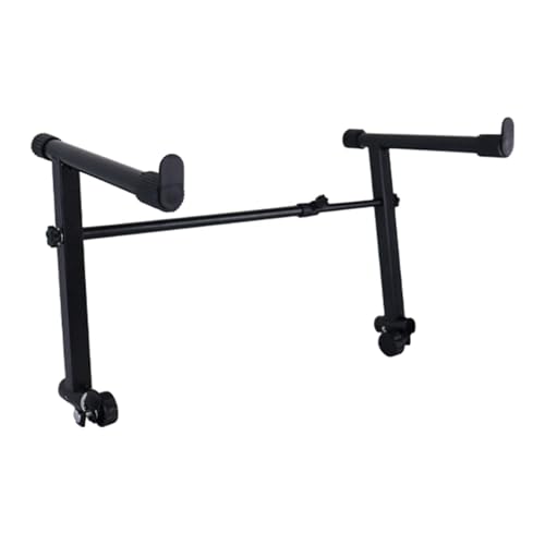 LOL-FUN 2段目キーボードスタンド キーボードホルダーラック ポータブルユニバーサル電子ピアノラック スタジオ練習ステージ用に調整可能