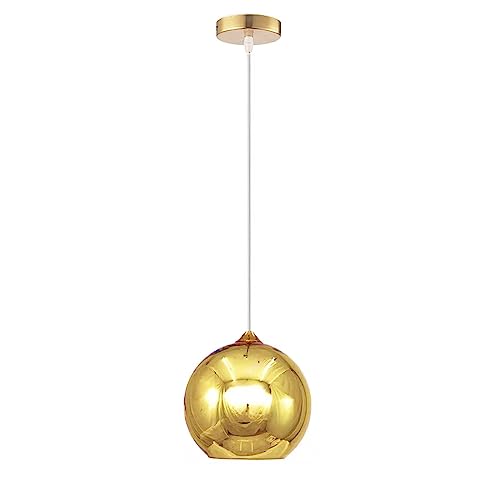 Lámpara Colgante De Vidrio moderna candelabro bola cristal dorado para comedor