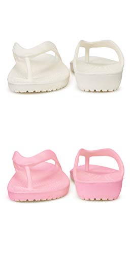 Image of BEONZA Combo Pack of 2 Pairs of Women Pink & White Flip Flops Slippers
