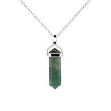 Franki Baker Dainty Natural Blood Stone Gemstone Double Point Pendant Necklace on 925 Sterling Silver Box Chain. Chain Length: 50cm