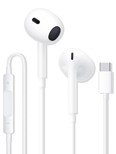 Kopfhörer USB C In-Ear Ohrhörer c typ Kabel mit Mikrofon und Lautstärkeregler Kompatibel mit iPhone 16/15 Plus/Pro Max/Huawei P40/P30/P20Pro/Samsang S21/S20 FE/Galaxy/Google/Xiaomi