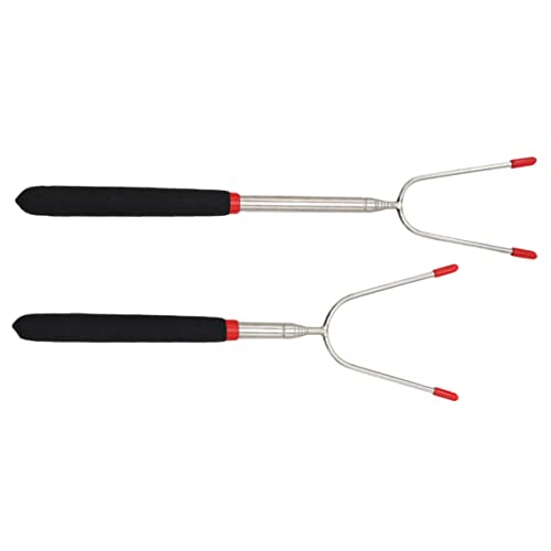 Asakkura 6 Pcs Garfo De Churrasco Telescópico Ao Ar Livre Vara De Churrasco De Aço Inoxidável