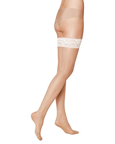 KUNERT MYSTIQUE 20, Bas Autofixants Mat / Fin Femme, Cashm-Ivoire 3460 (Cashm-Ivory 3460), 38