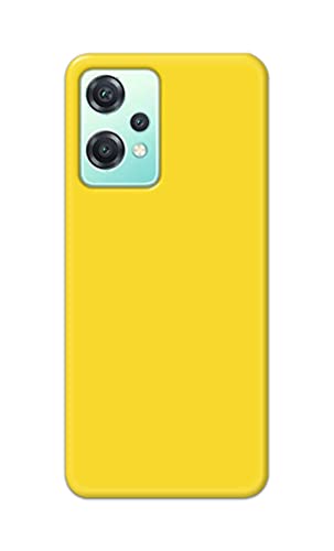 Image of Printed Hard Back Cover Case for OnePlus Nord CE 2 Lite 5G Back Cover (Plain Yellow) -1803