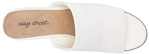 Easy Street Women's Mule, White Stretch Fabric, 8 #TOP4