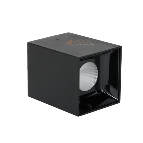 Image of JACKAL Square LED Spotlight, 20W Aluminum Surface Mounted Black Light, COB Surface Spotlight, Ceiling Light, Cubical Square Ceiling Mounted Spot /High Brightness Downlight - Warm White