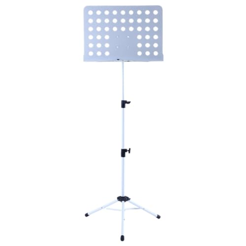 Notenständer, Notenbuchclip, tragbarer Notenständer, faltbarer Notenständer, stabiler, höhenverstellbarer Notenständer, Gitarren- und Geigennotenständer, Dirigentengitarrennotenständer (weiß