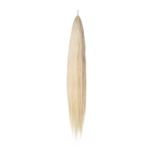 Y.J TAILS Horse Tail Extensions with Natural Loop Top, Australian Style, Tapered Bottom, 28-30 inches Long and Single Thickness 3/8 lb Weight (Pure White)