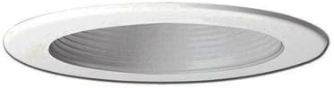 4 in. Recessed Lighting Plastic Step Baffle with Trim Ring - White
