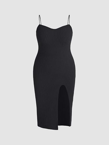 CIDER Plus Size 2 Piece Sweater Dresses for Women Long Sleeve Midi Dress Slit Winter Pullover Wedding Guest Outfits4