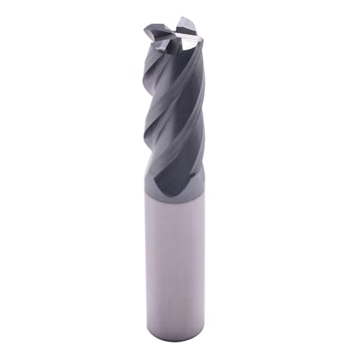 Image of 1 /2 inch 4 Flute Solid Carbide End Mill - .040 inch Corner Radius, AlTiN Coated | 35 Helix, 1 /2 inch Cutting Dia, 1 /2 inch Shank Dia, 1-1 /4 inch LOC, 3 inch OAL for Milling Alloy Steel, Cast Iron, Copper