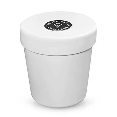 The Ice Cream Canteen Vacuum Insulated Ice Cream Pint Cooler will keep ice cream frozen for hours and enjoy ice cream anywhere (coconut white)