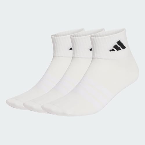 adidas Unisex adulto THIN&LIGHT SPORTSWEAR ANKLE SOCKS 3 PAIR PACK, white/white/black, 40-42 - imagen 3