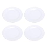 Tomedny 4 platos de melamina, platos de cena blancos, platos redondos para servir, juegos de vajilla de melamina de 9 pulgadas, ligeros para bocadillos, pan, ensalada de frutas