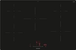 Siemens EH801HVB1E iQ100, Smartes Induktionskochfeld, 80 cm, Schwarz, flächenbündig, TouchSlider, Intelligente Dunstabzugsautomatik – das perfekte Zusammenspiel von Kochfeld und Dunstabzugshaube