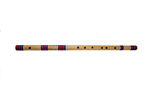 Image of Kanha Flutes D Scale Sharp Base Assam Bamboo Flute Musical Instrument Size 31 Inch Bansuri Right Handed with Flute Cover