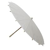 OLILLY – Ombrelles Décoratives en Papier et Bambou – Lot de 12 – Blanches – Mariage & Décoration – 3 Tailles au Choix (S/M/L) (M - Ø78 cm)