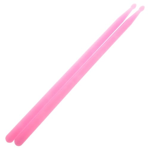 Par de baquetas de nailon rosa fluorescentes para jazz y batería electrónica miniatura 1