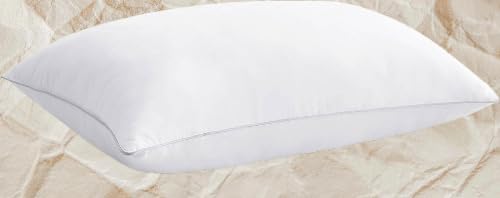 Incredibly Soft Cotton Cover Hypoallergenic & Dust-Mite Hollowfibre Filling Comfortable Luxury Pillows with Elegant Piping (Pack of 1) 74cm x 48cm