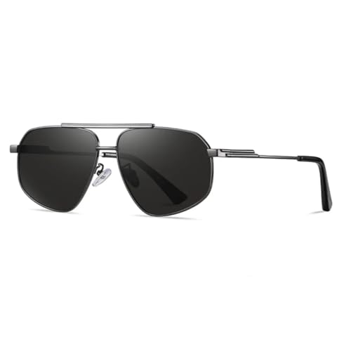 Lunettes de soleil vintage hommes classiques verres UV400 noirs