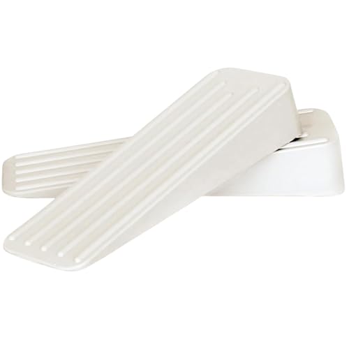 Mario10 Topes de puerta de goma para puerta de interior y exterior, antideslizantes, para suelo, cuñas de goma multisuperficie, soportes de puerta resistentes para permanecer abiertos, paquete de 2