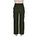 Sinzelimin Women's Corduroy Pants Fashion Solid Color Loose Comfy Wide Leg Sweatpant Lace up Elastic Waist Jogger Trouser Green XX-Large