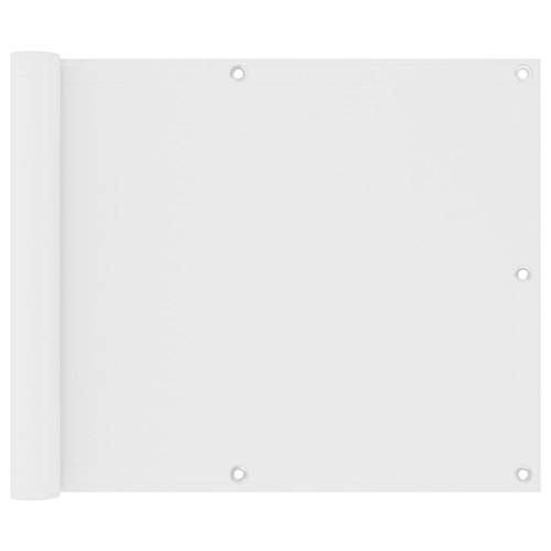 vidaXL Balkon Sichtschutz Bespannung Terrasse Windschutz Sonnenschutz Balkonbespannung Balkonverkleidung Weiß 75x600cm Oxford-Gewebe