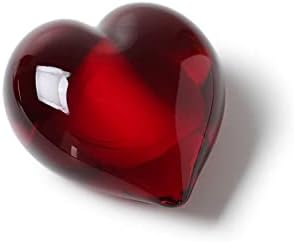Cá d'Oro Small Red Heart Glass Paperweight Hand Blown Murano-Style Art Glass