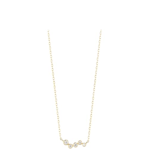 Mateo New York, Mini Diamond Bezel Wave Diamond Necklace,...