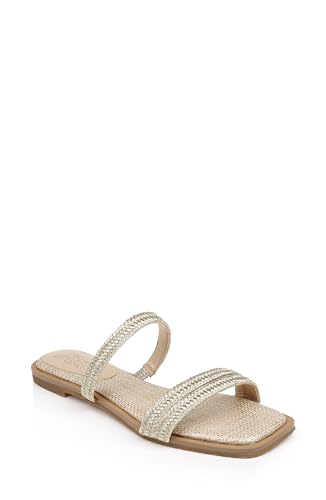 Jewel Badgley Mischka Helena Flat Summer Sandal