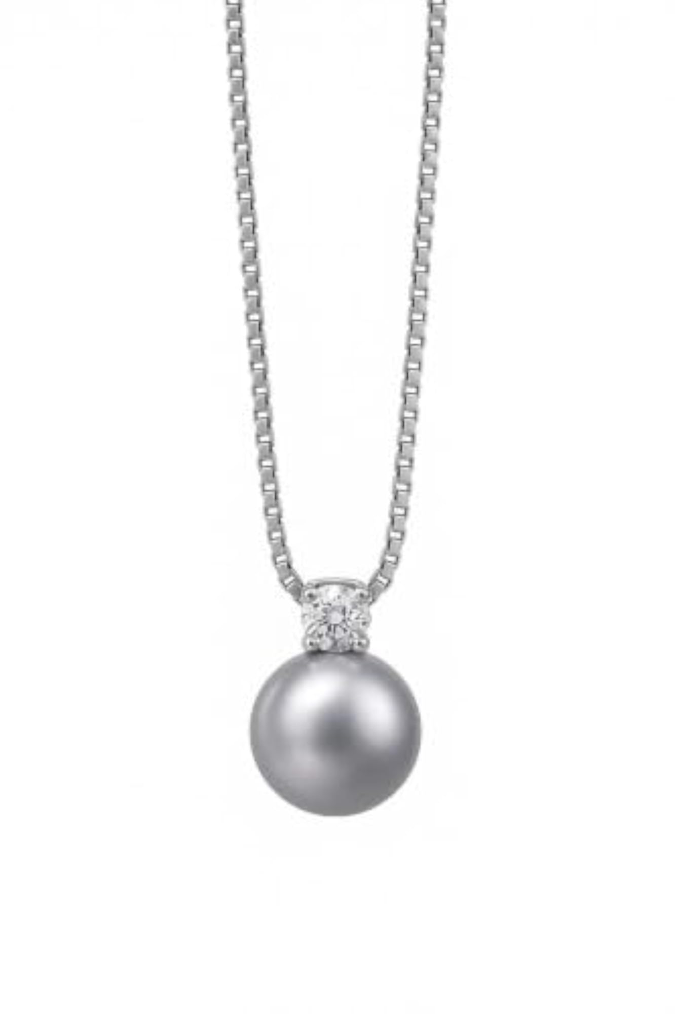 Women's 925 Sterling Silver Grey Pearl Necklace, Gift for Her