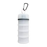 Generic プロテインコンテナ 青 4仕切り スタッキング可能 – ジム用食品保存容器 持ち運び便利 カラビナ付き 多機能ディスペンサー (白)