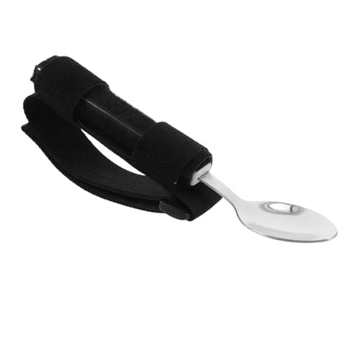 BESTYASH Adaptive Eating Utensils for Elderly Medical Stainless Steel Spoons Forks Cuff Holder