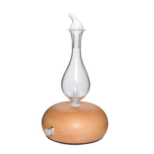 Glayent Difusor automático de aroma de vidrio de madera maciza de 25 ml, humidificador de aire silencioso para dormitorio, oficina, color madera