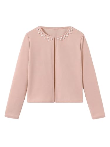 SweatyRocks Girl's Open Front Bolero Shrug Long Sleeve Elegant Cardigan