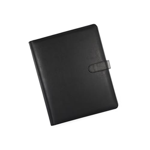 クリップボード付きレザーカンファレンスフォルダー文字サイズドキュメントケース4リングバインダーフォルダーファイルオーガナイザークリップボードレザー