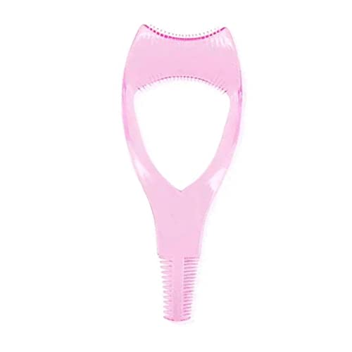 Peigne Mascara 3 en 1 applicateur mascara Guide Anti Erreurs Dissipateur Silicone Doux Outil Haut Bas Maquillage Cils (rose)