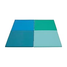 ECR4Kids SoftZone Play Patch Activity Mat Squares، Modular Playmat، Contemporary، 4-Pack