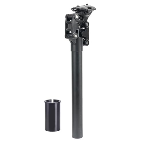 Vilgftyiet Tija de sillín de suspensión de aleación de aluminio para bicicleta eléctrica y bicicleta de montaña – 350 mm de longitud, 50 mm de viaje, diseño de cuatro eslabones, se adapta a tubos de