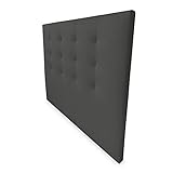 Somnia Descanso - Cabecero Atenas Acolchado, Tapizado Premium en Polipiel de Alta Gama, Medidas 160 x 120 cm (Cama de 150), Gris