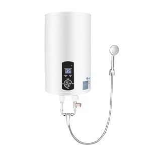 Konfiur 2KW 50L Elektro Warmwasserboiler, IPX4 Vertikal LED Durchlauferhitzer Warmwasserspeicher ABS Wandhängender Boiler für Küchen, Toiletten, Friseursalons, Bäder, Wohnwagen