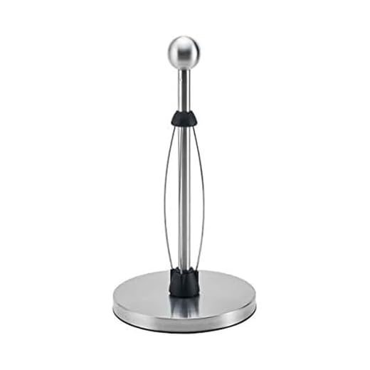 Kamenstein Perfect Tear Low Profile Stainless Steel Countertop Paper Towel Holder, Ball Finial, One Handed Pull, No Unraveling, Weighted Base Prevents Tipping, 13 Inch