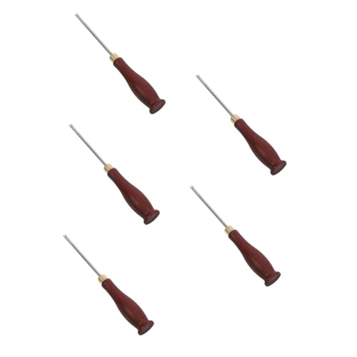 VILLCASE 5 Piezas herramientas de tampón raspador de pintura para madera mini herramienta cuadrada Suministros para tejer el cabello para muñecas. biseladora de cuero punzón de cuero acero.